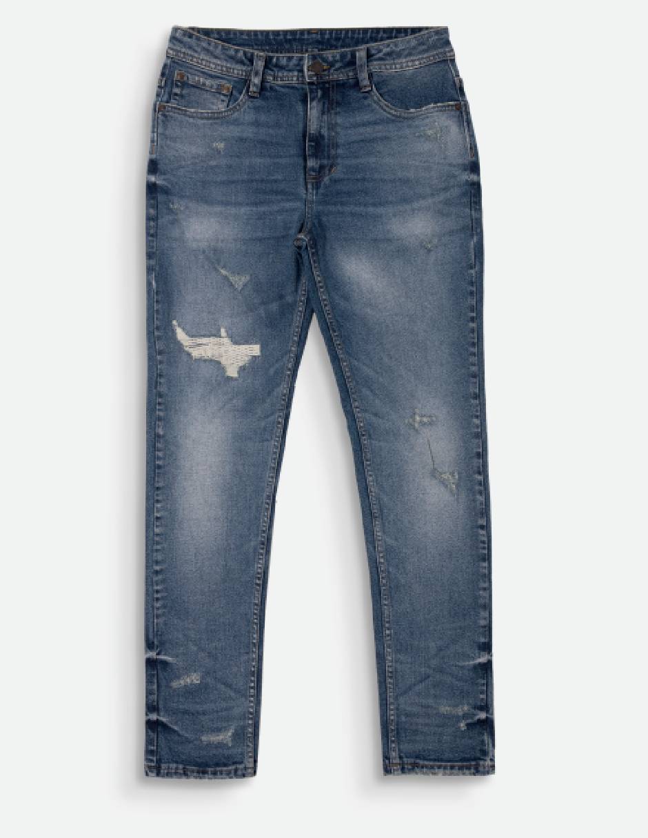 Jeans slim QUE110250062-015 lavado medio para hombre 5
