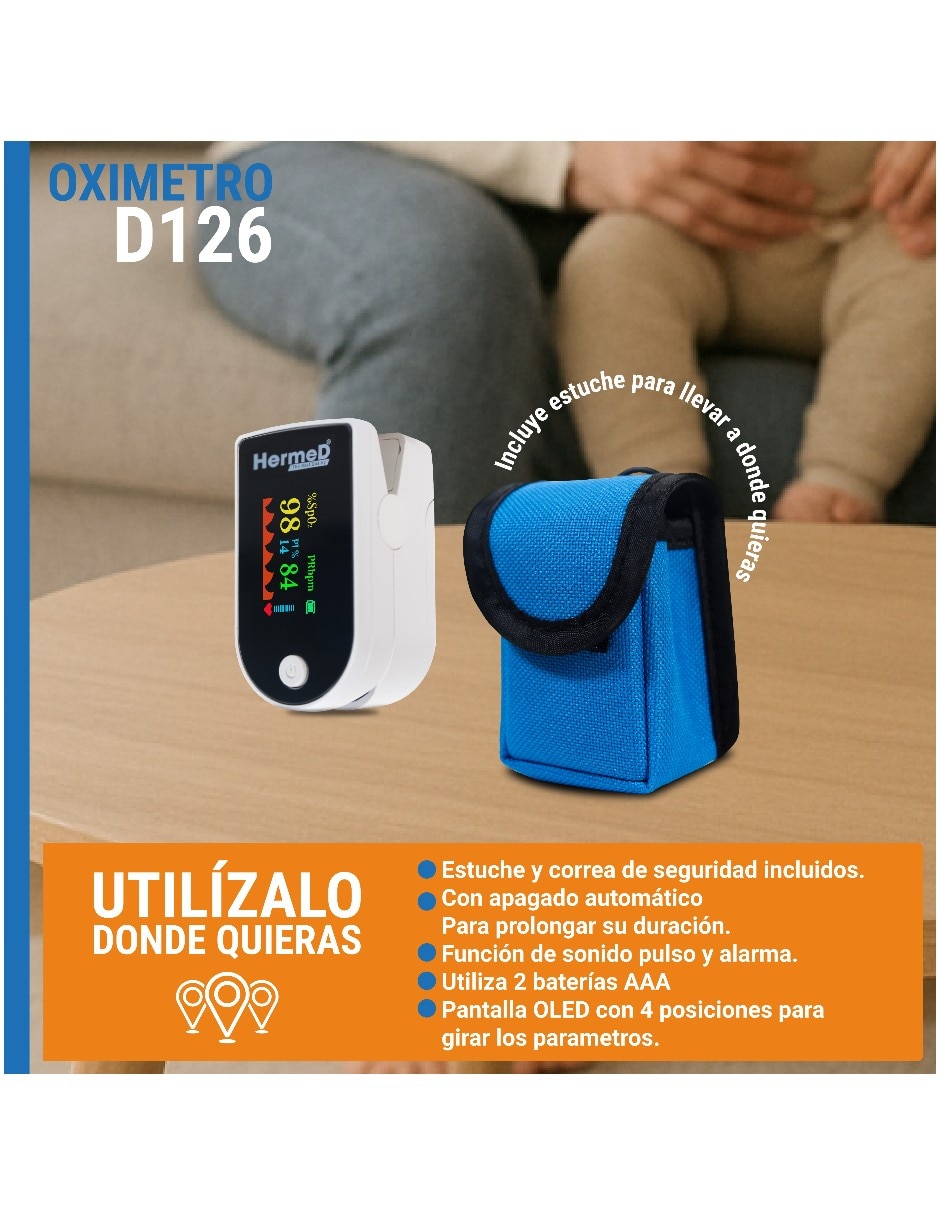 Oxímetro de dedo HD126 Hermed