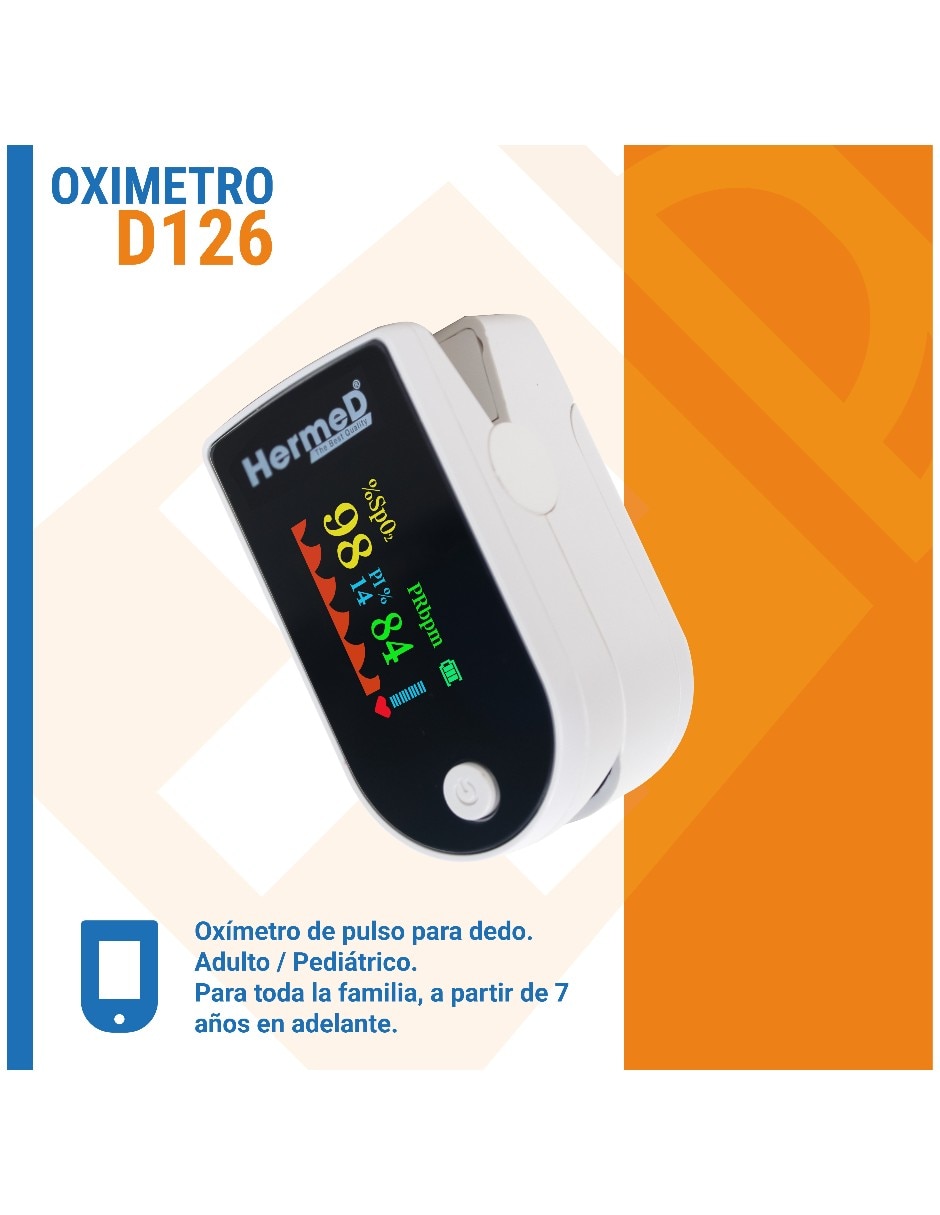 Oxímetro de dedo HD126 Hermed