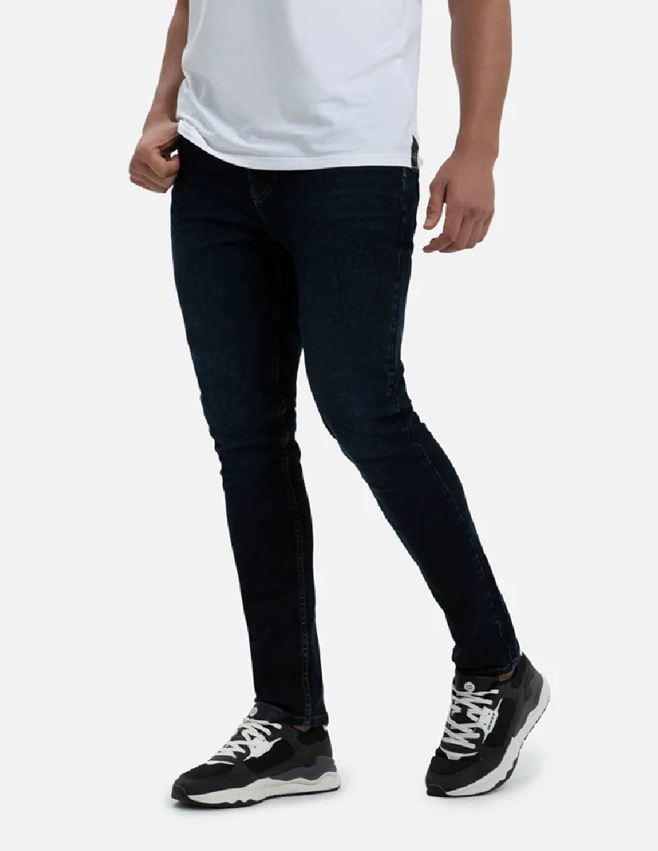 Jeans slim lavado obscuro para hombre