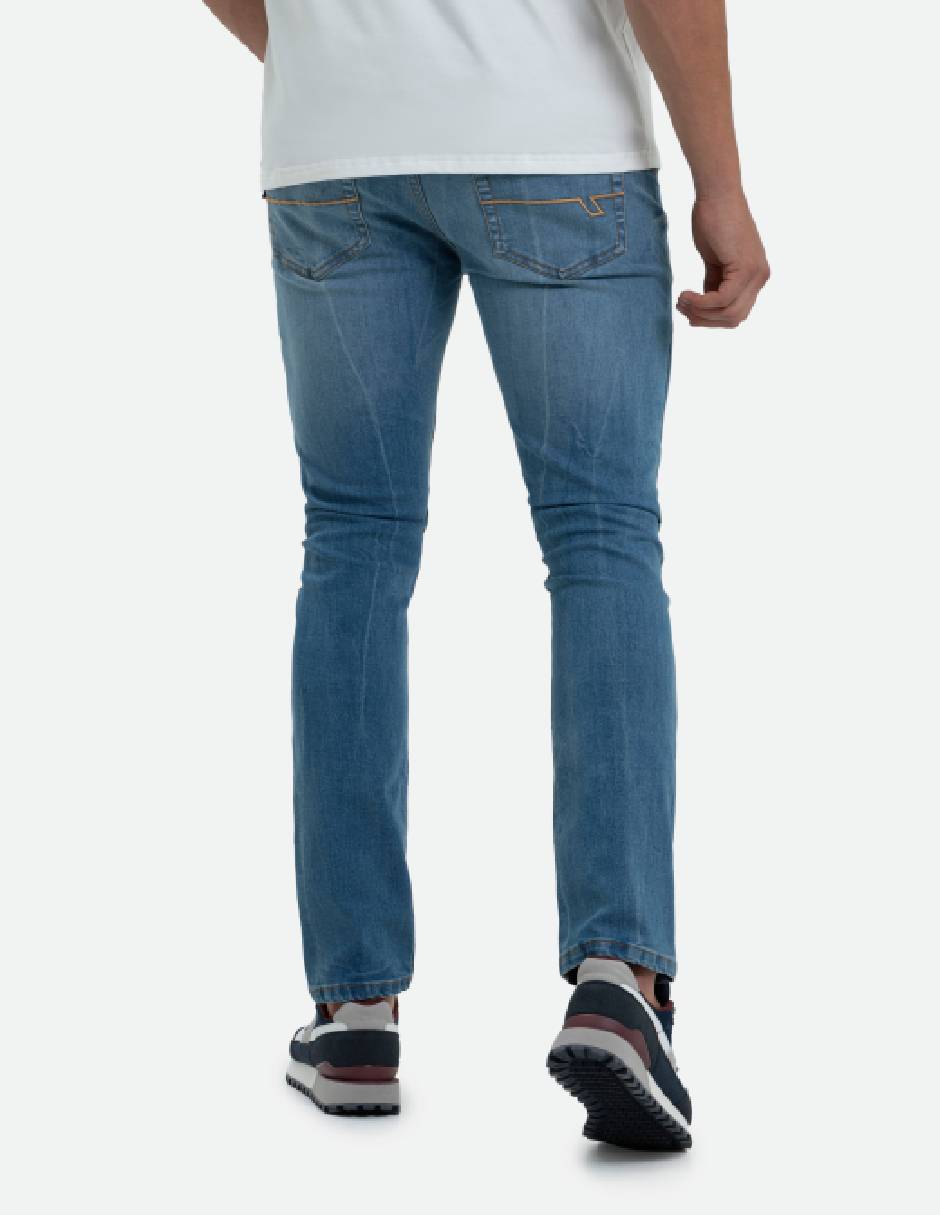Jeans slim QUE110250032-015 lavado medio para hombre 6