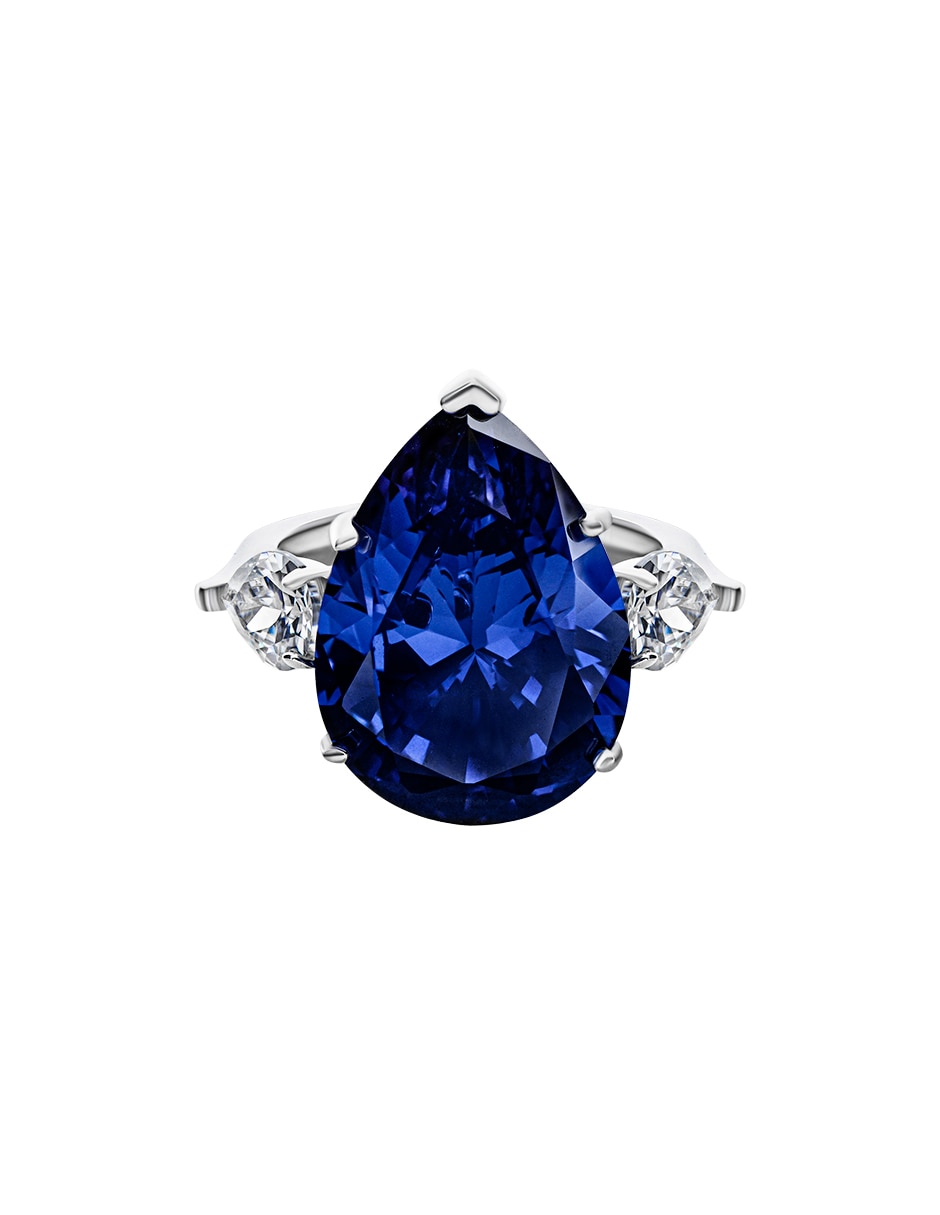 Anillo de gota P 925 de plata zafiro brillante Anillo de gota P 925 de plata zafiro brillante