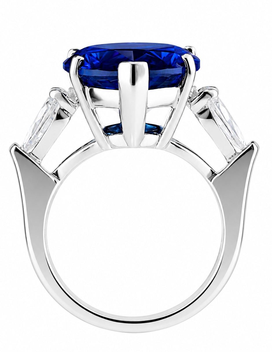 Anillo de gota Gladkova Joyería P 925 de plata zafiro brillante