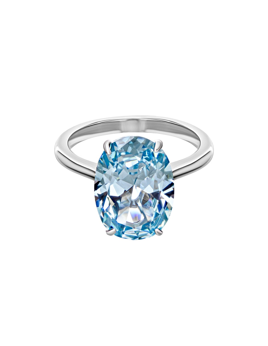 Anillo ovalado P 925 de plata aguamarina Anillo ovalado P 925 de plata aguamarina