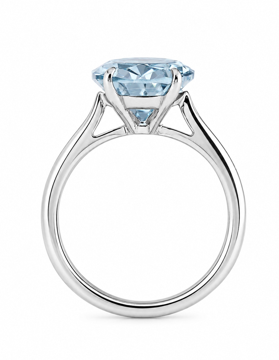 Anillo ovalado P 925 de plata aguamarina 2