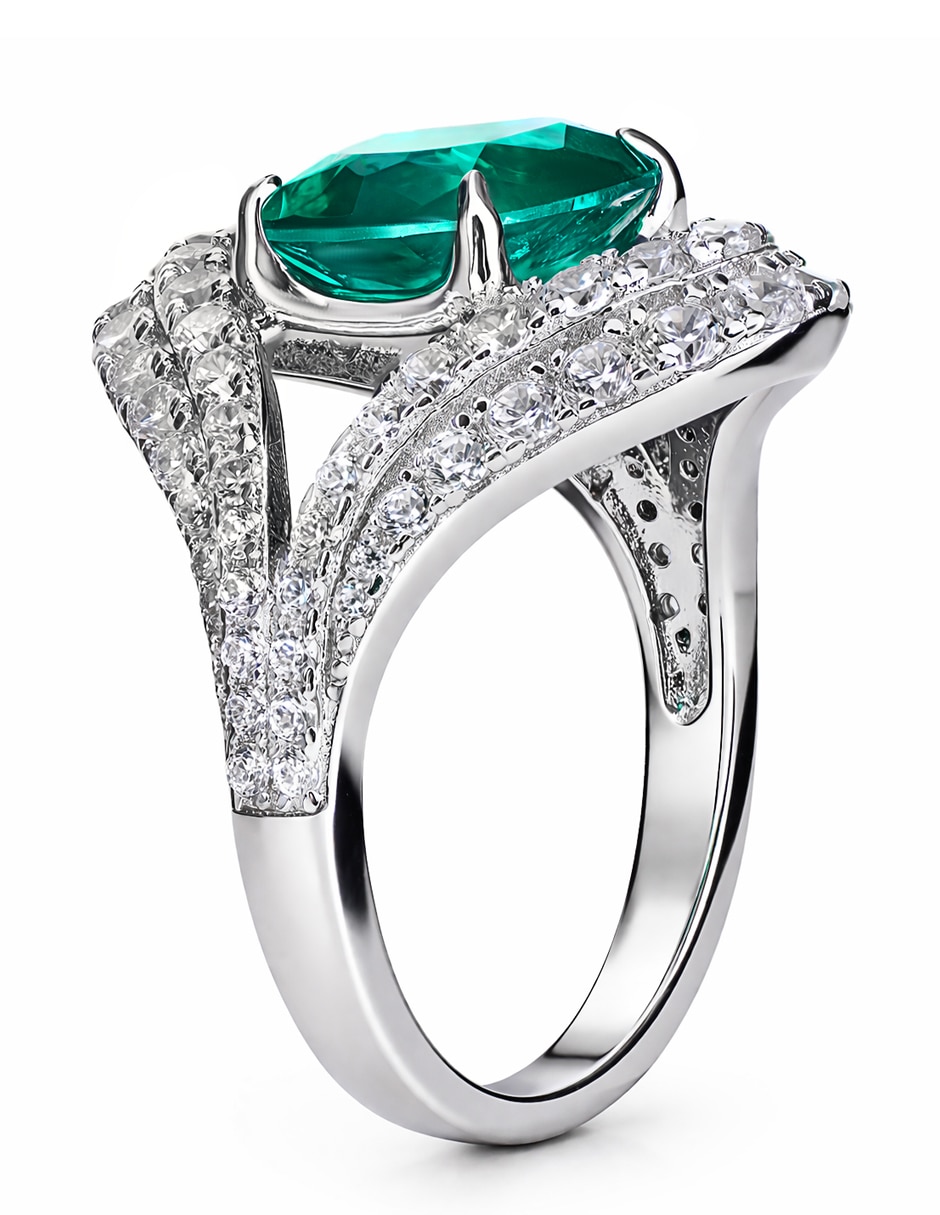 Anillo P 925 de plata turmalina pavé 4