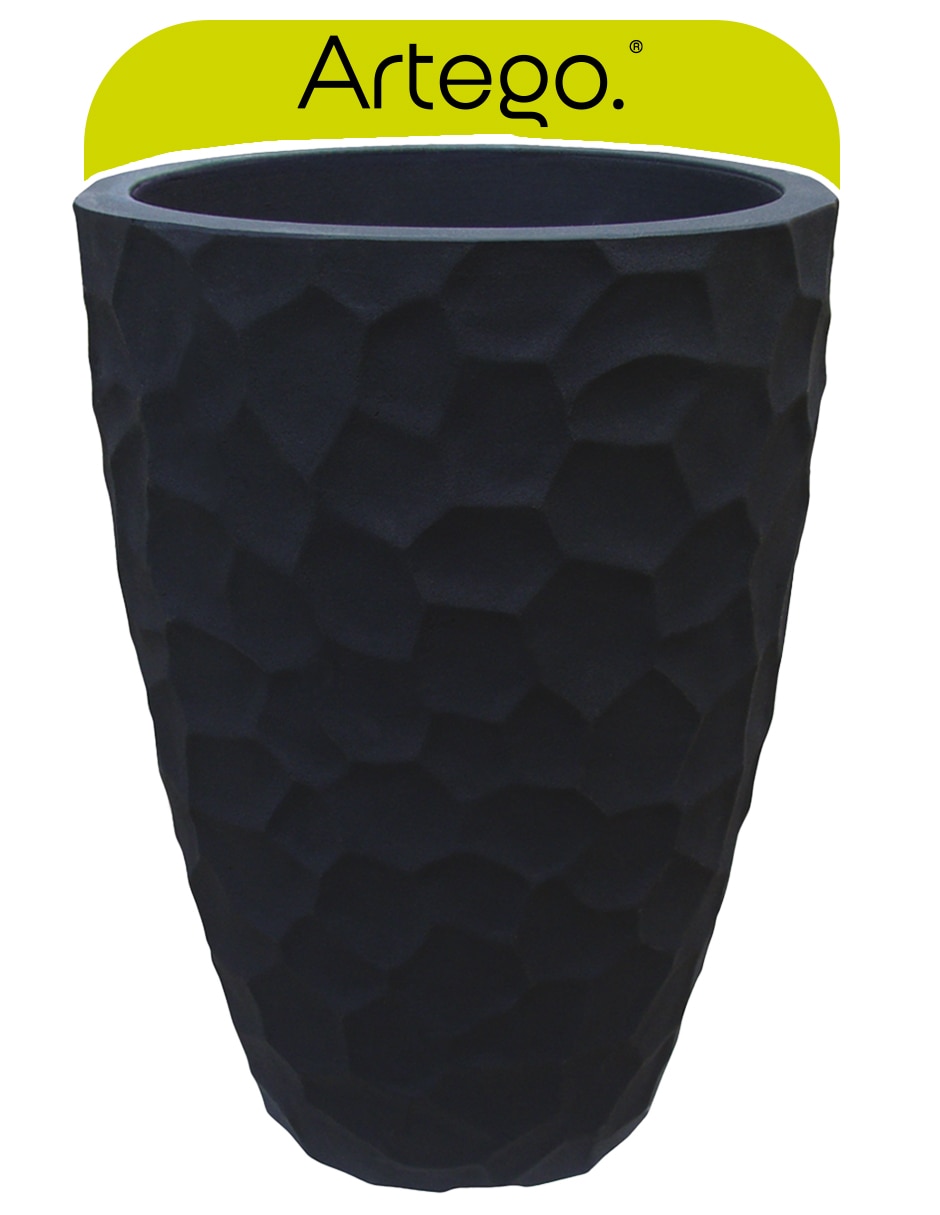 Maceta negro lead Marbel ultra ligera de Polietileno