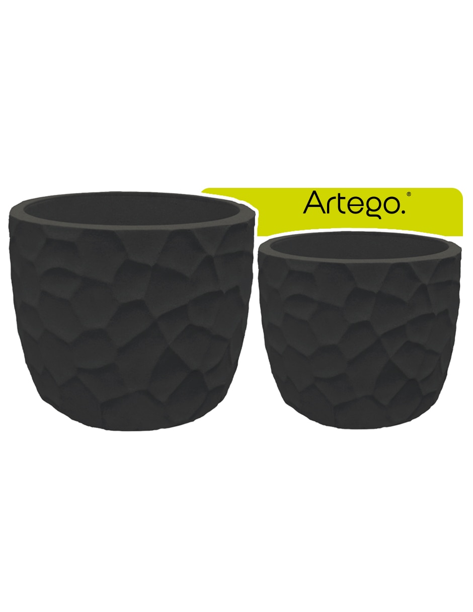 Set maceta Prista negro lead ultra ligera de Polietileno Set maceta Prista negro lead ultra ligera de Polietileno