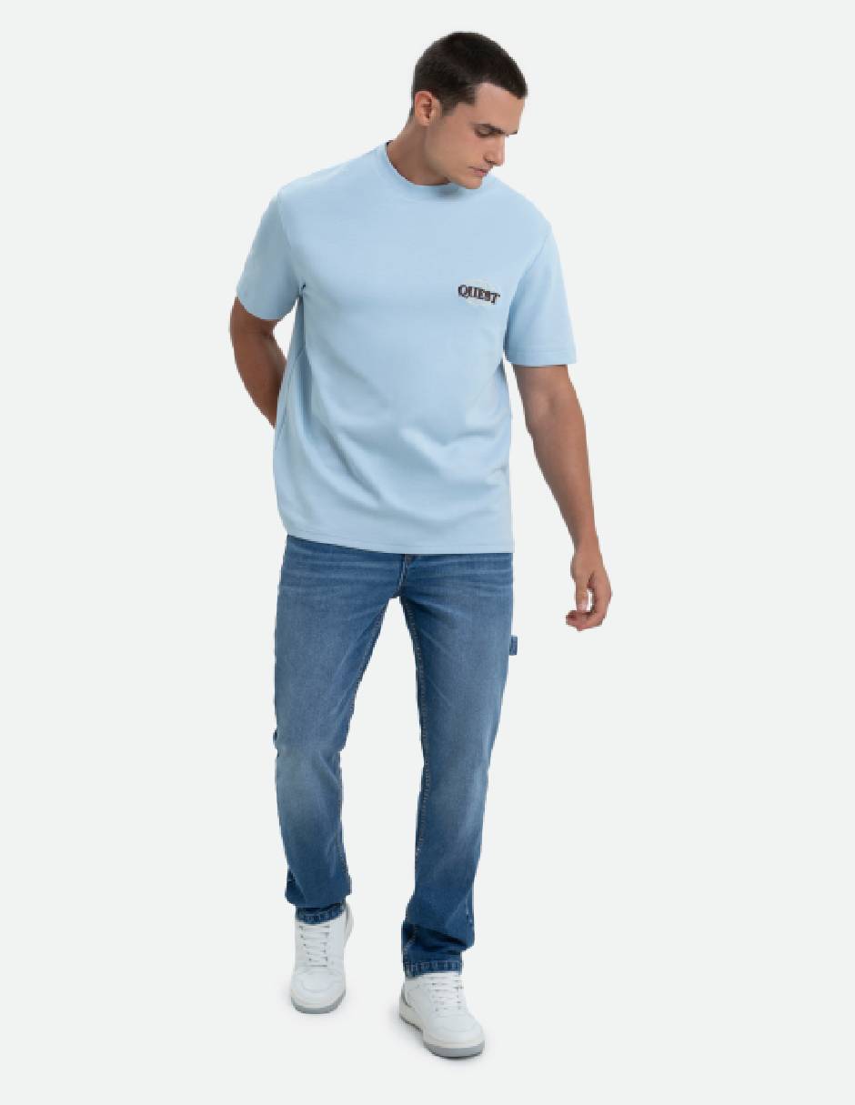Jeans regular lavado medio para hombre 4