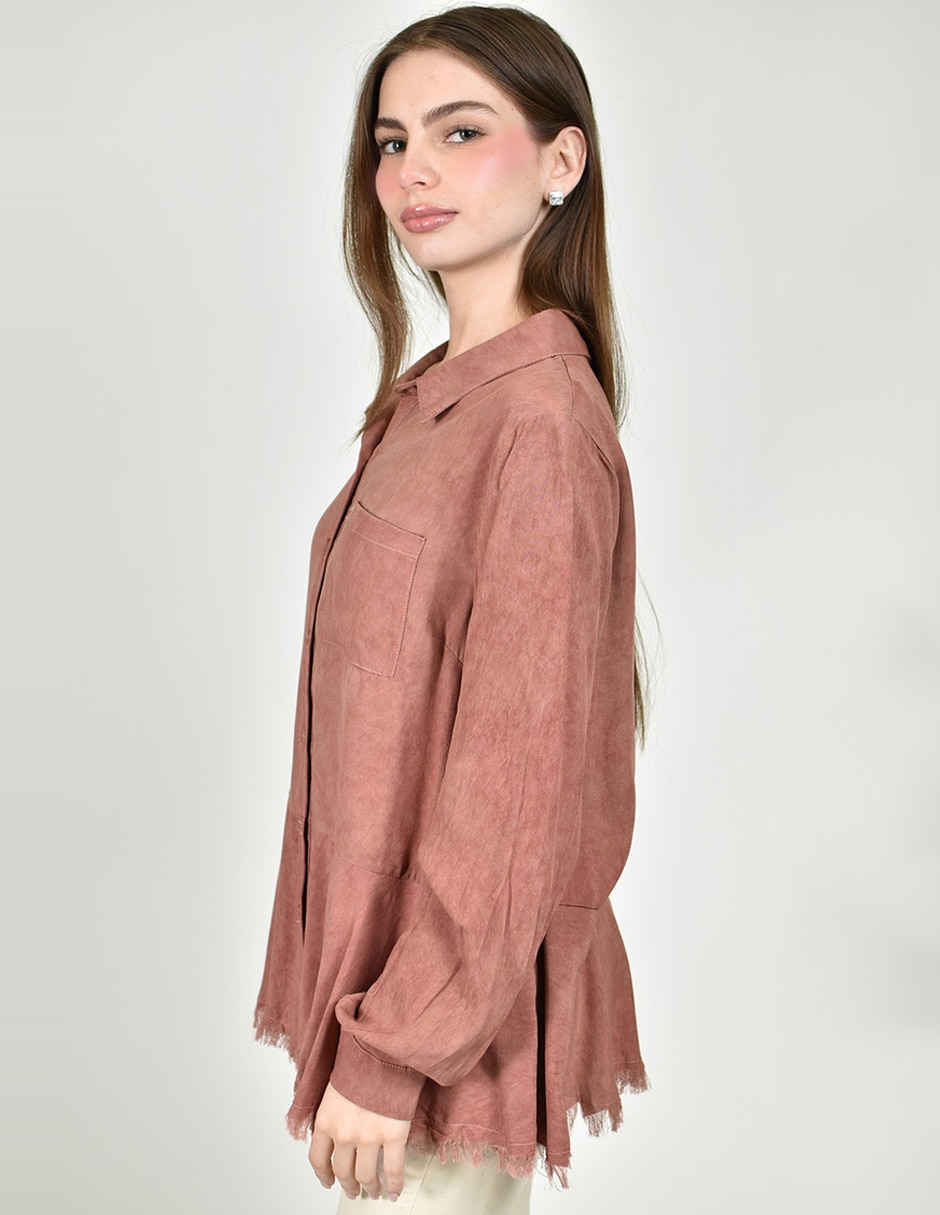 Camisa Roman Fashion manga larga para mujer