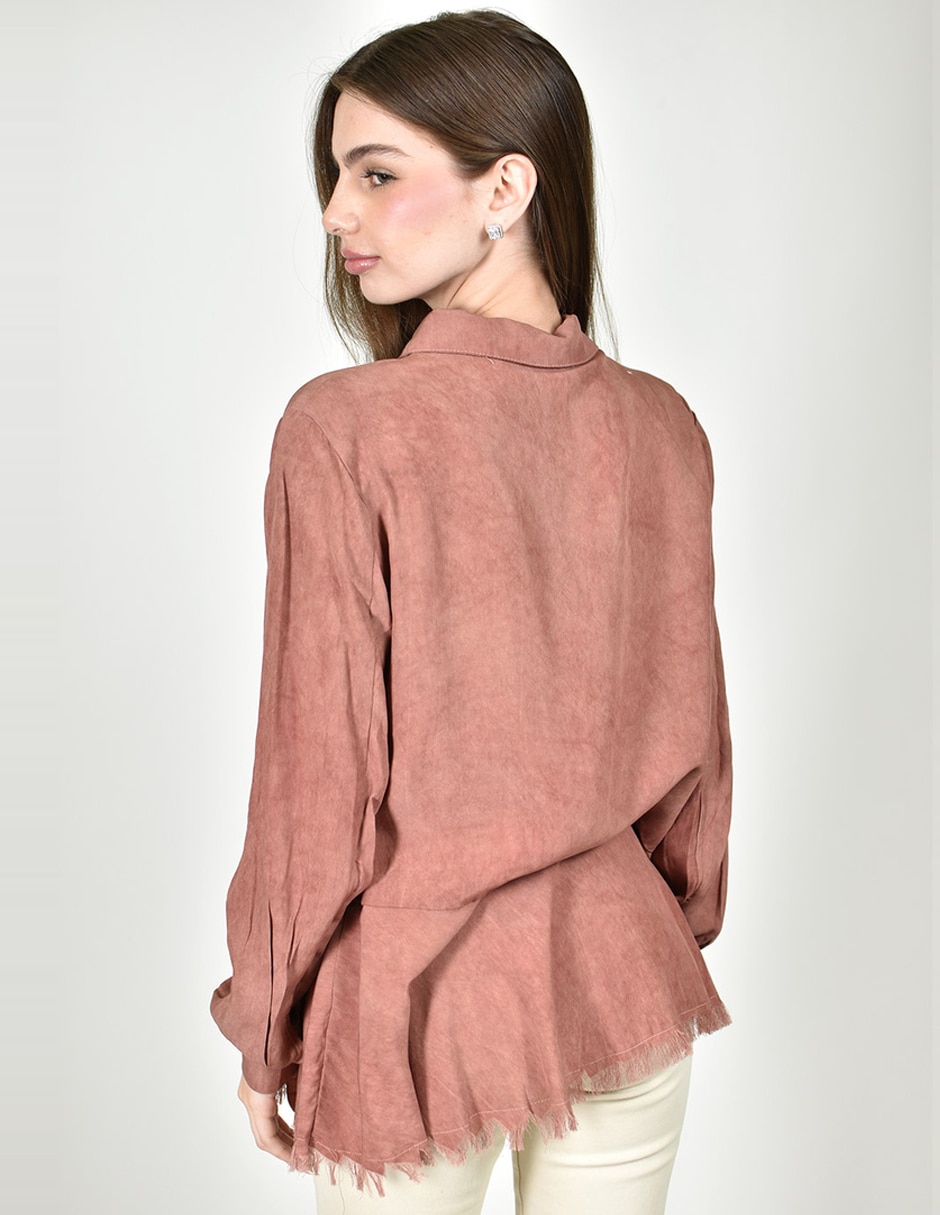 Camisa Roman Fashion manga larga para mujer