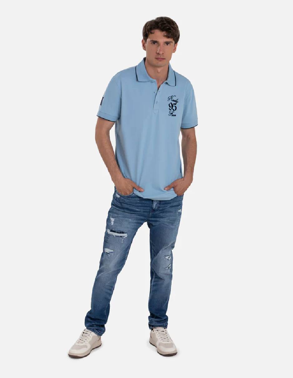 Jeans slim lavado medio para hombre 4