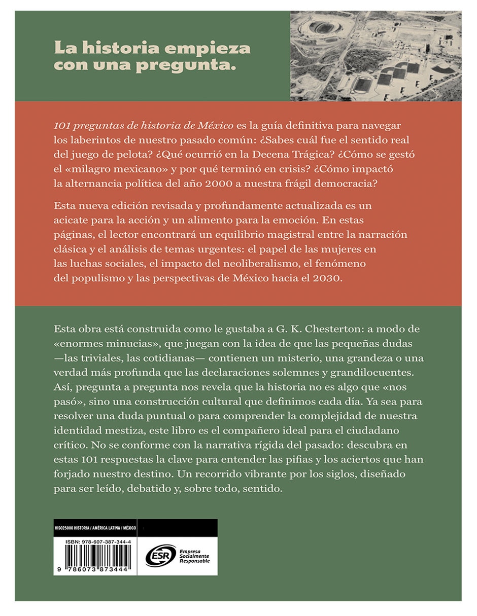 Libro 101 preguntas de historia de México Todo lo que un mexicano debería saber de Silva Carlos