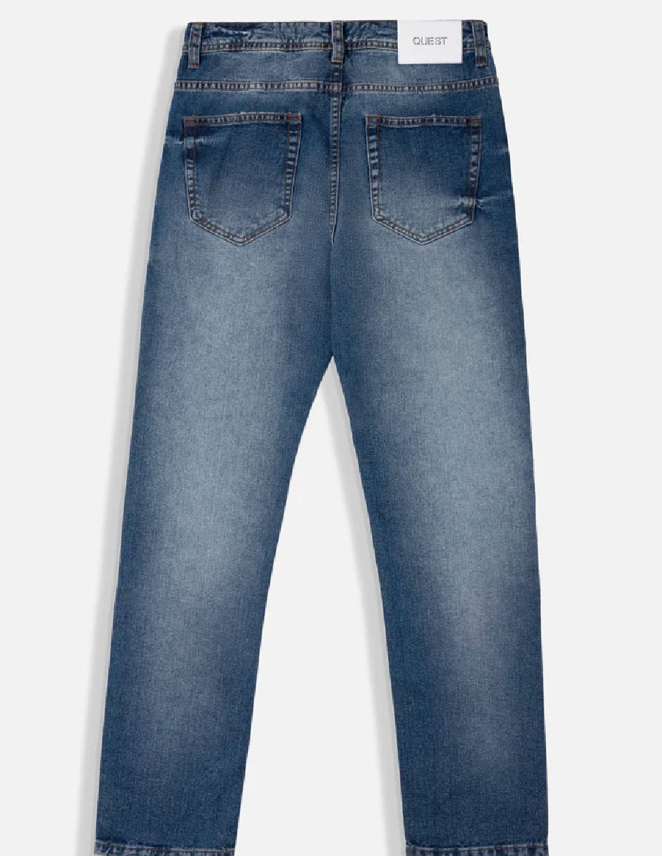 Jeans regular lavado medio para hombre 2