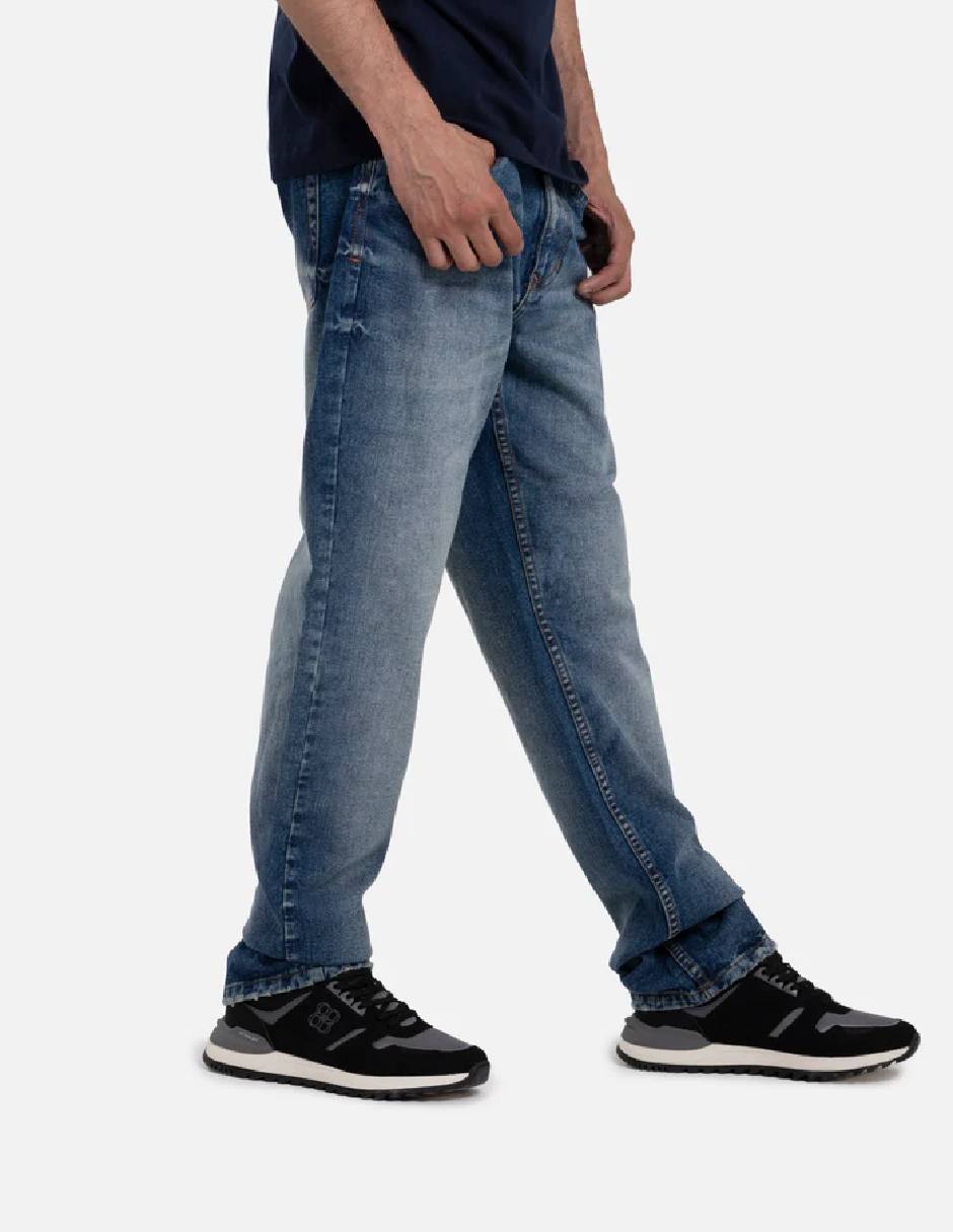 Jeans regular lavado medio para hombre 4