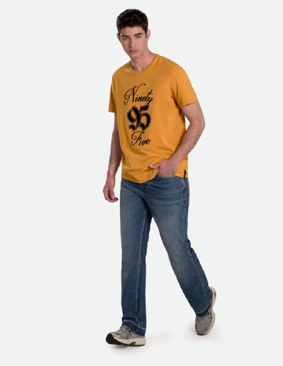 Jeans loose lavado medio para hombre 4