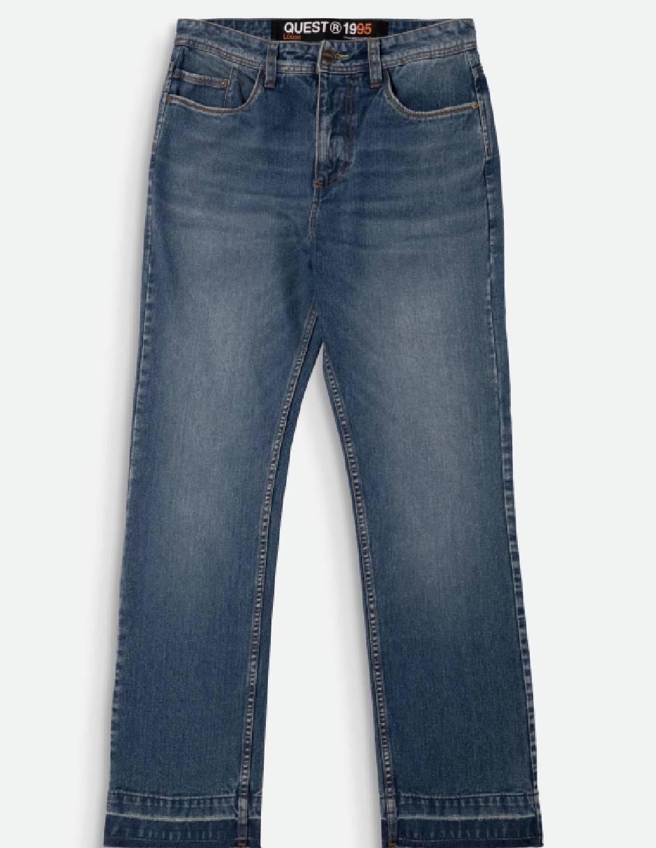 Jeans loose lavado medio para hombre 6