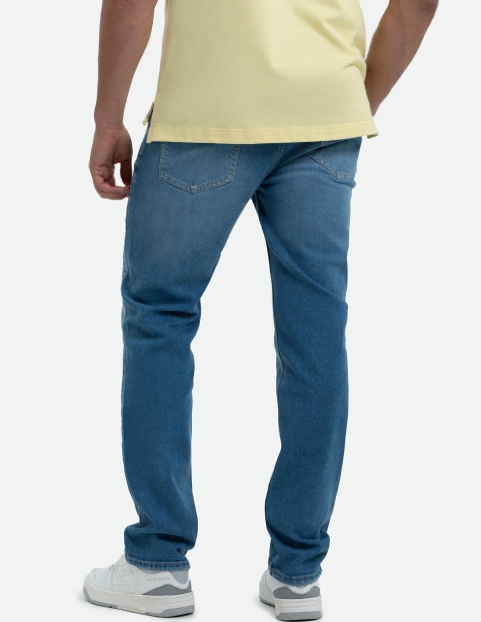 Jeans straight lavado medio para hombre 6