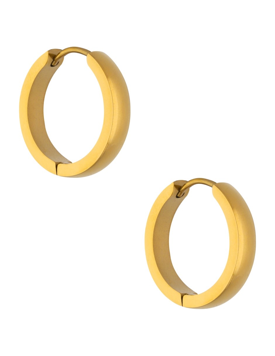 Aretes huggies Nuvi con acabado brillante