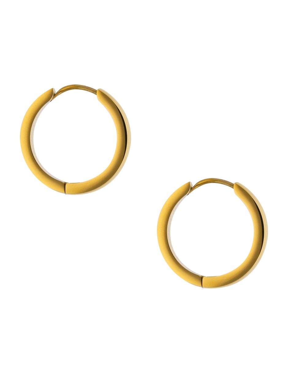 Aretes huggies Nuvi con acabado brillante