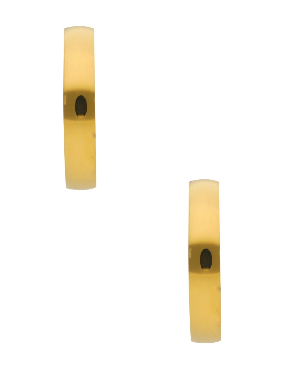 Aretes huggies Nuvi con acabado brillante