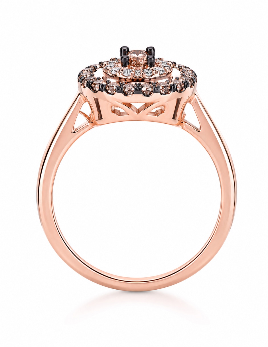 Anillo P 925 de plata zirconia chapa de oro 4