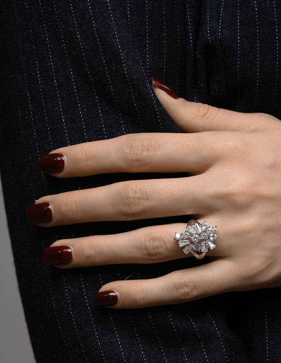 Anillo P 925 de plata zirconia brillante 4