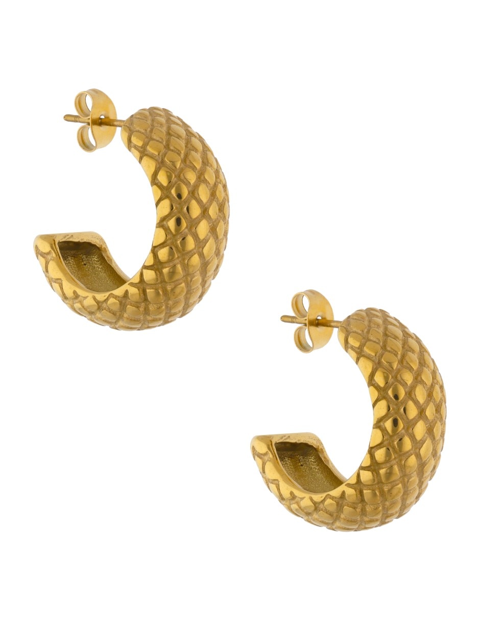 Aretes de aro Nuvi con acabado brillante