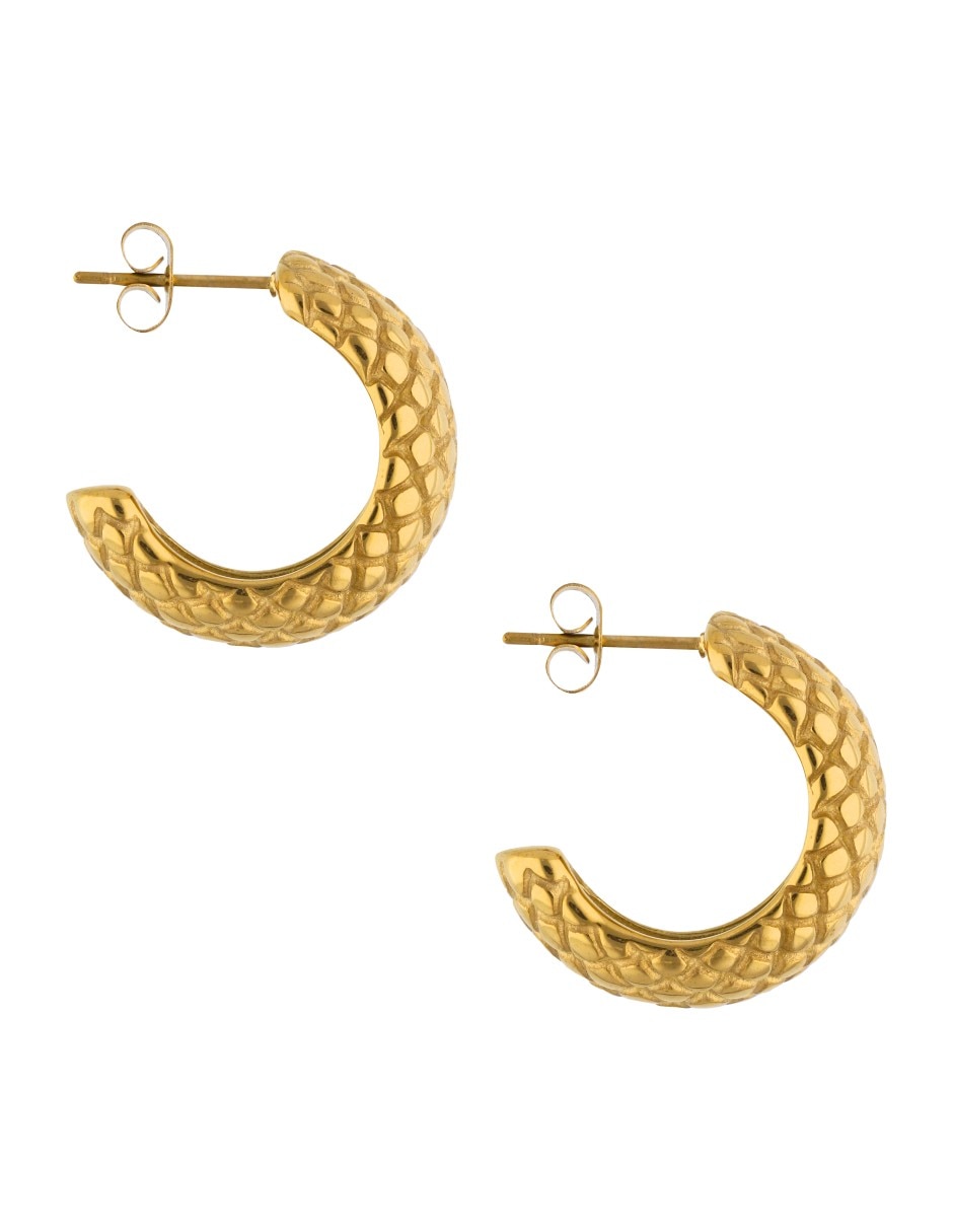 Aretes de aro Nuvi con acabado brillante