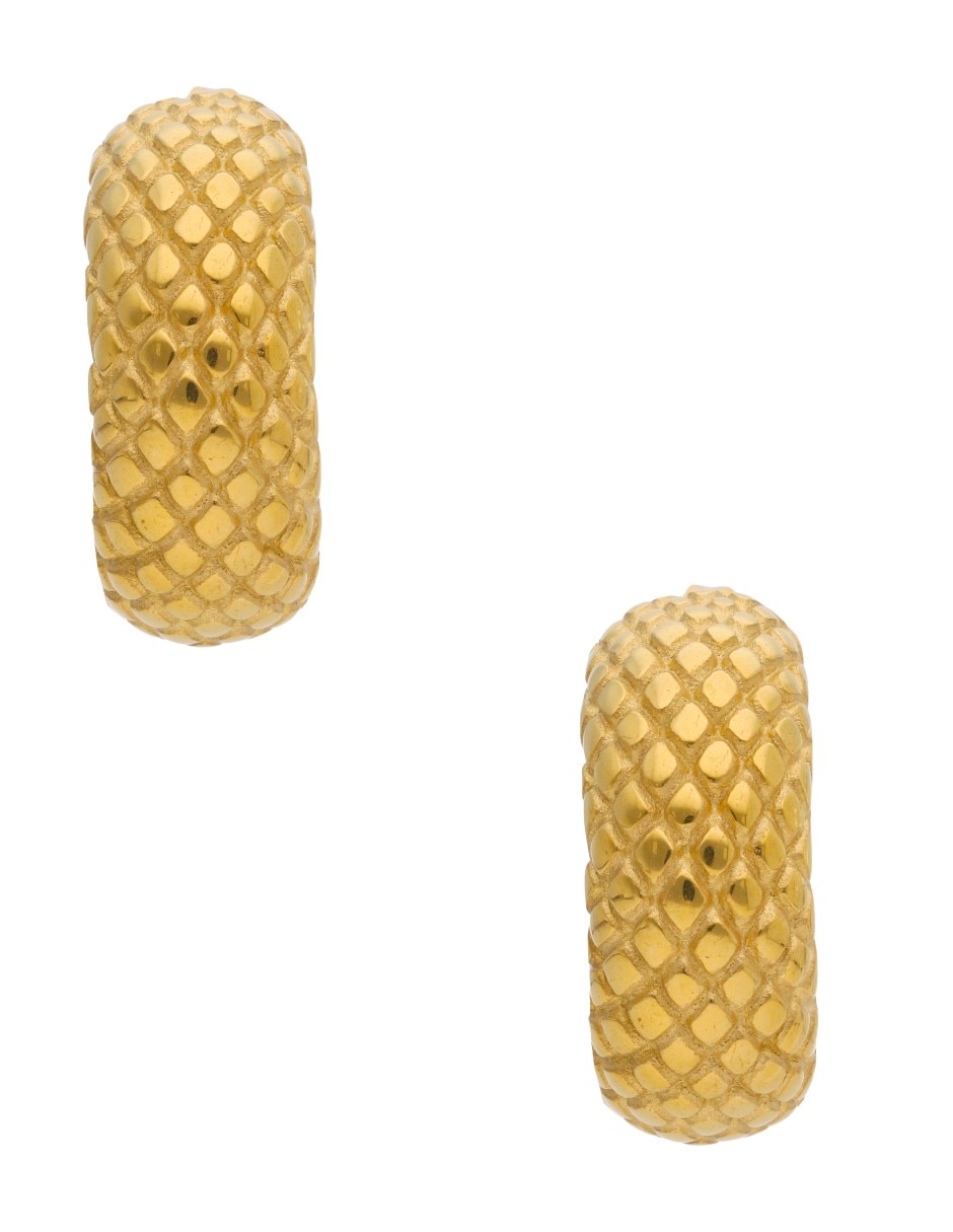 Aretes de aro Nuvi con acabado brillante