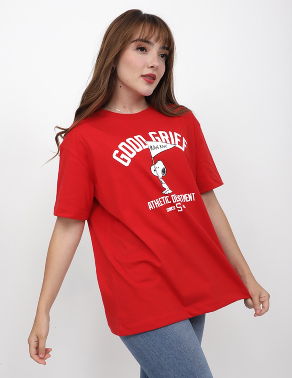 Playera manga corta Peanuts cuello redondo para mujer 4