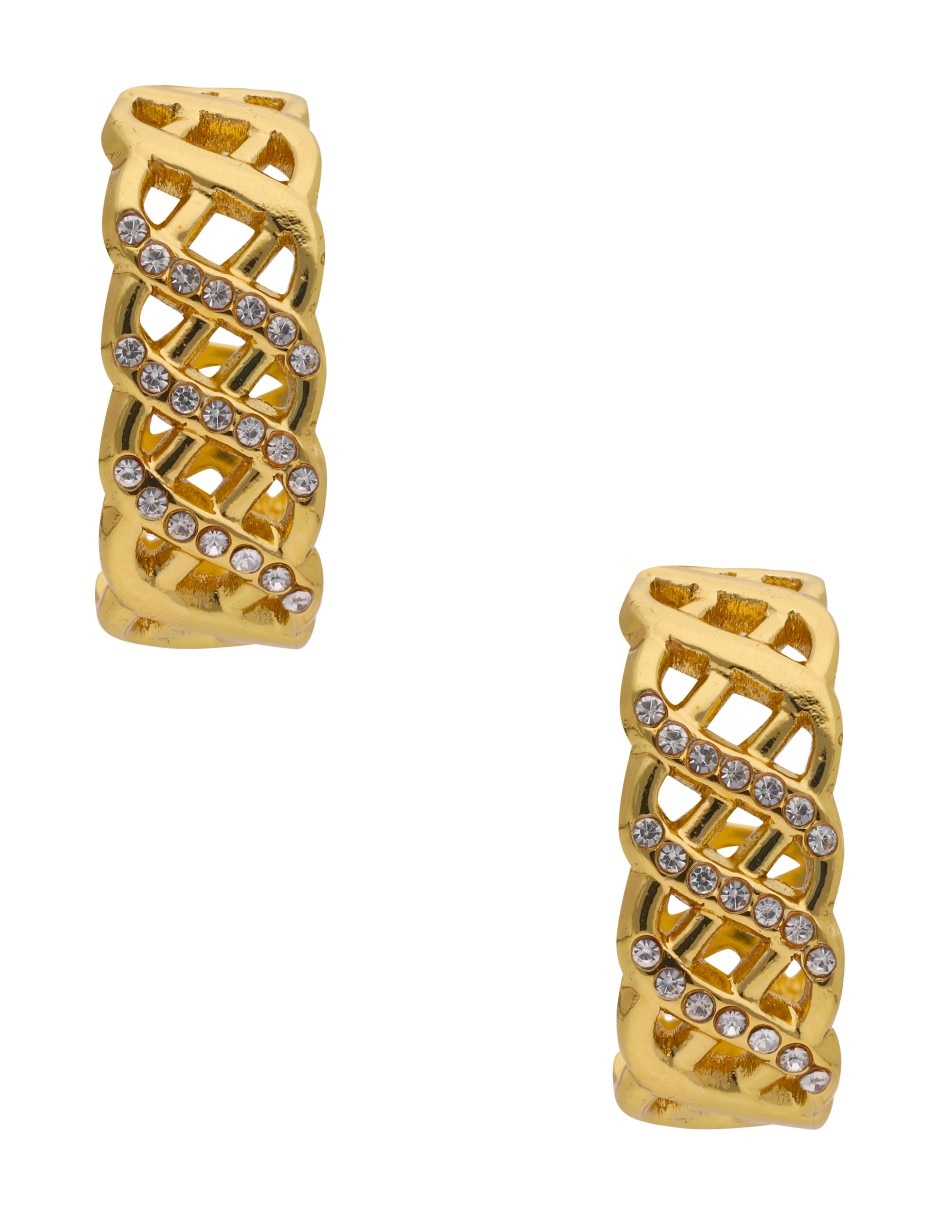 Aretes de aro Nuvi con acabado brillante