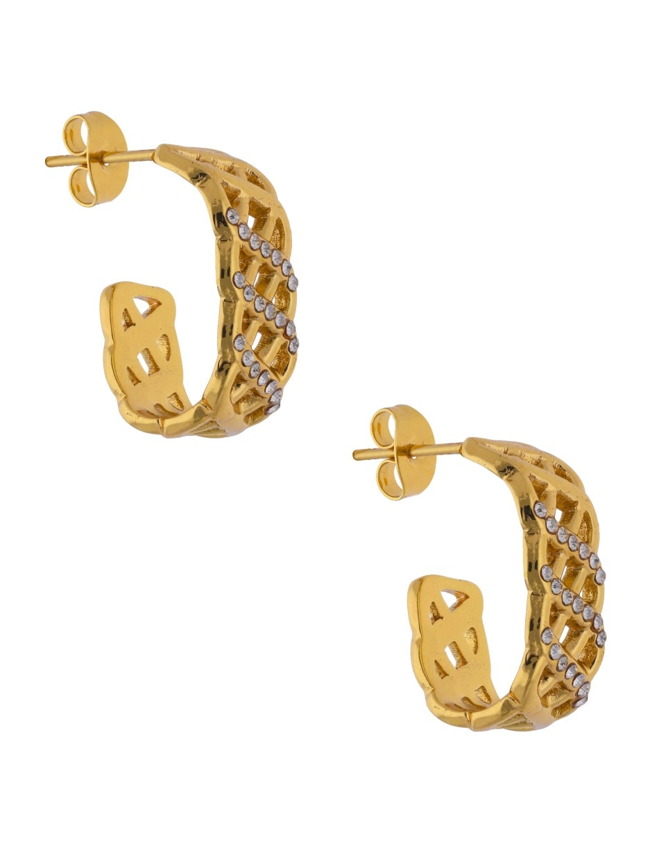 Aretes de aro Nuvi con acabado brillante