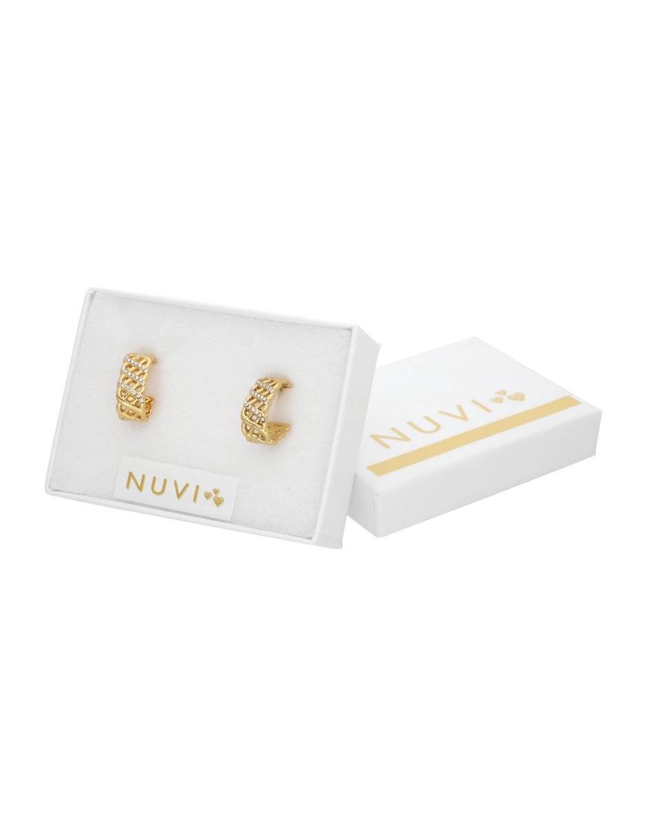 Aretes de aro Nuvi con acabado brillante