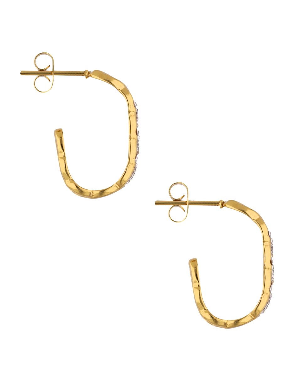 Aretes de aro Nuvi con acabado brillante