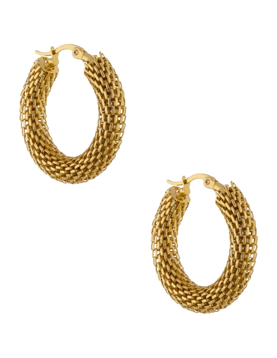 Aretes de aro Nuvi con acabado texturizado