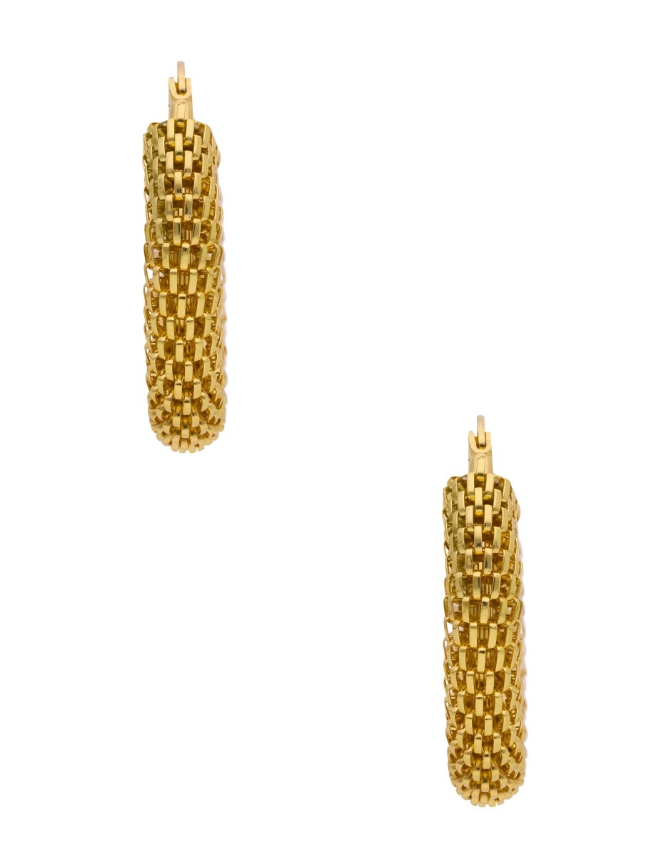 Aretes de aro Nuvi con acabado texturizado