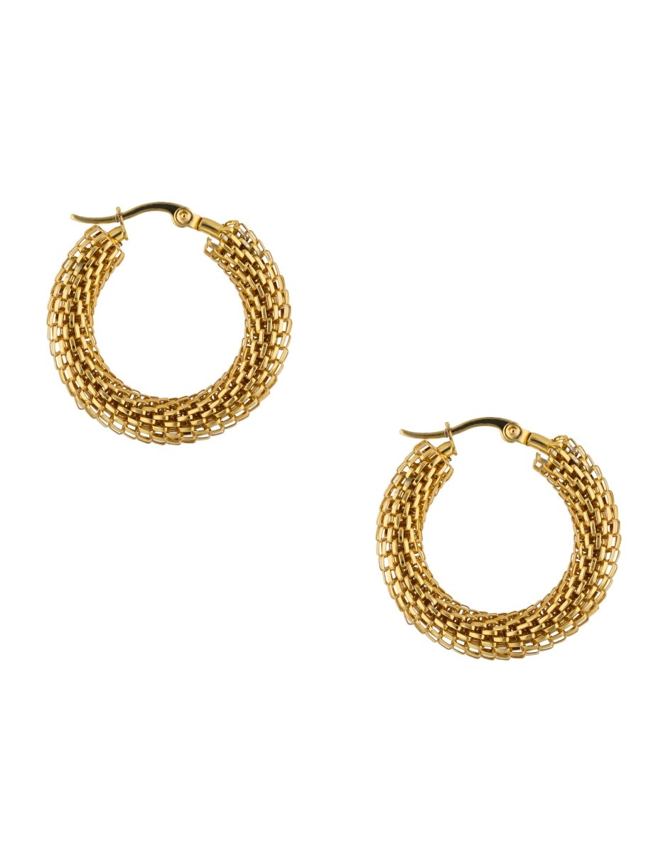 Aretes de aro Nuvi con acabado texturizado