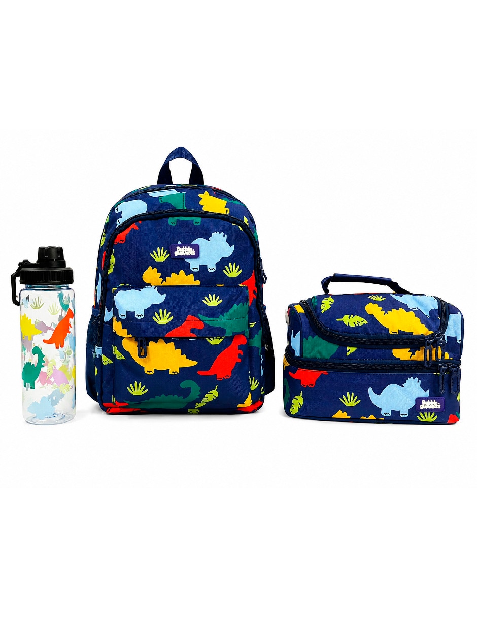 Set mochila escolar Dinosaurios Bubble Gummers para niño