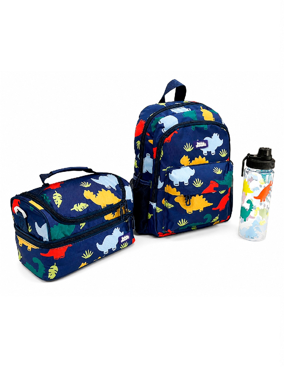 Set mochila escolar Dinosaurios Bubble Gummers para niño