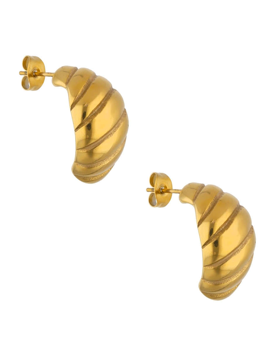 Aretes cortos Nuvi con acabado brillante