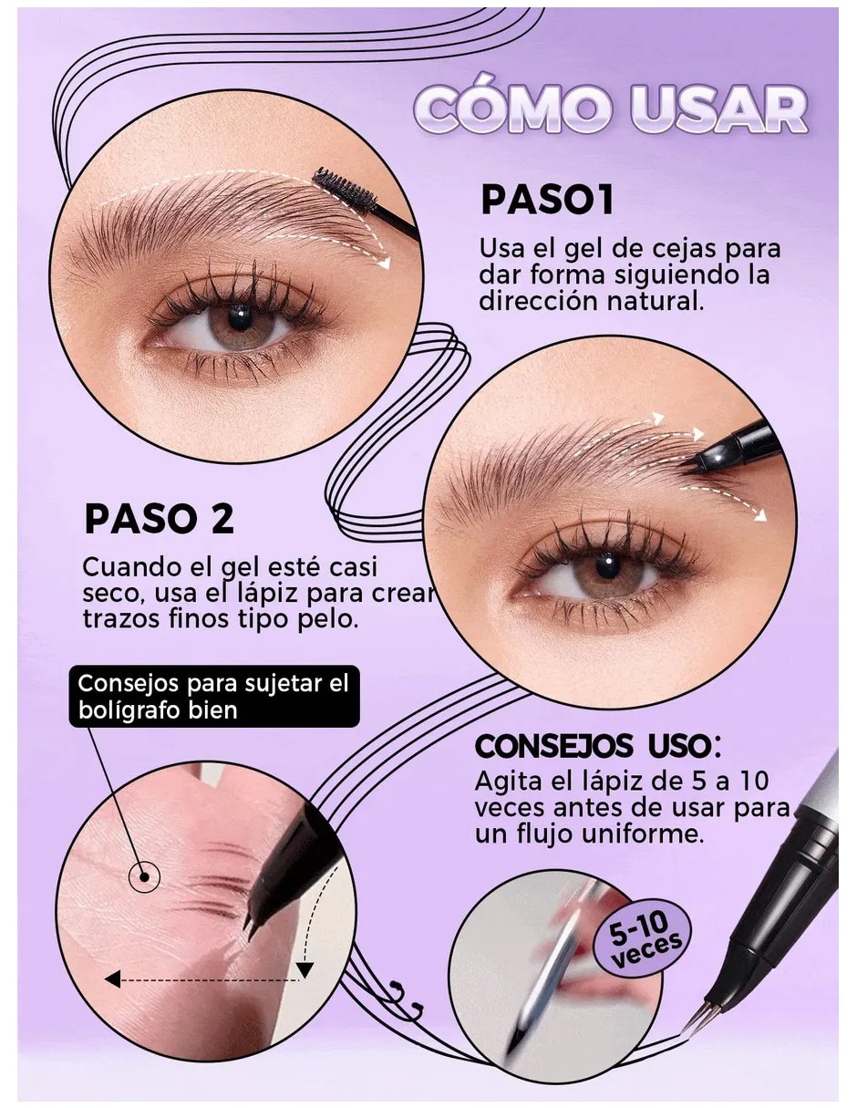 Delineador para cejas gel para cejas mate 4