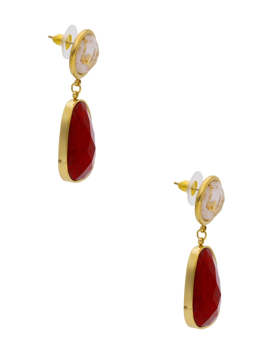 Aretes largos con acabado brillante 2