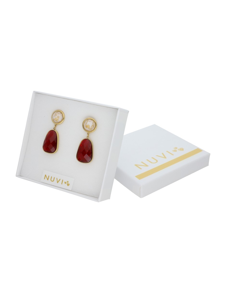 Aretes largos con acabado brillante 3