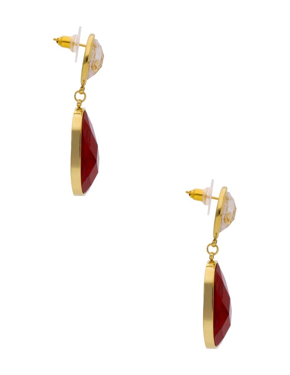 Aretes largos con acabado brillante 5