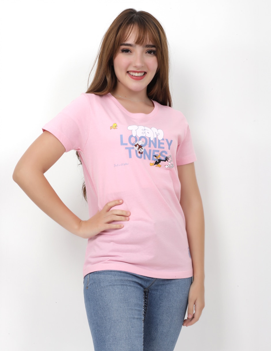 Playera manga corta k-swiss looney tunes team cuello redondo para mujer