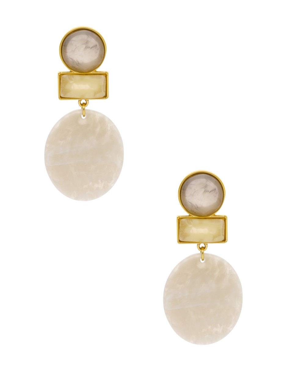 Aretes largos Nuvi con acabado brillante