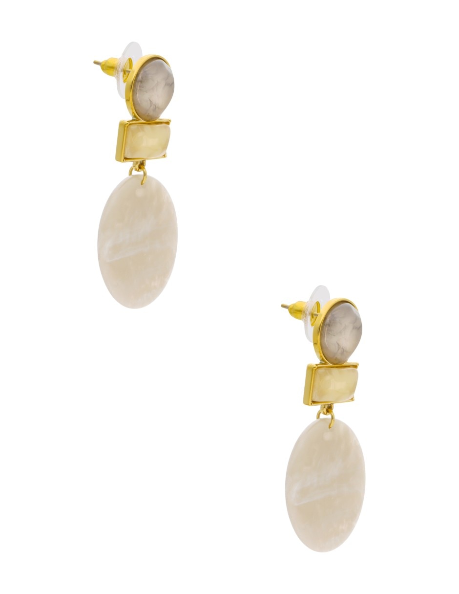 Aretes largos Nuvi con acabado brillante