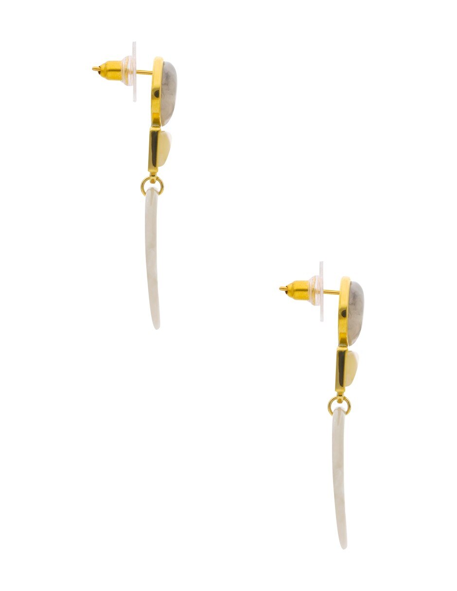 Aretes largos Nuvi con acabado brillante