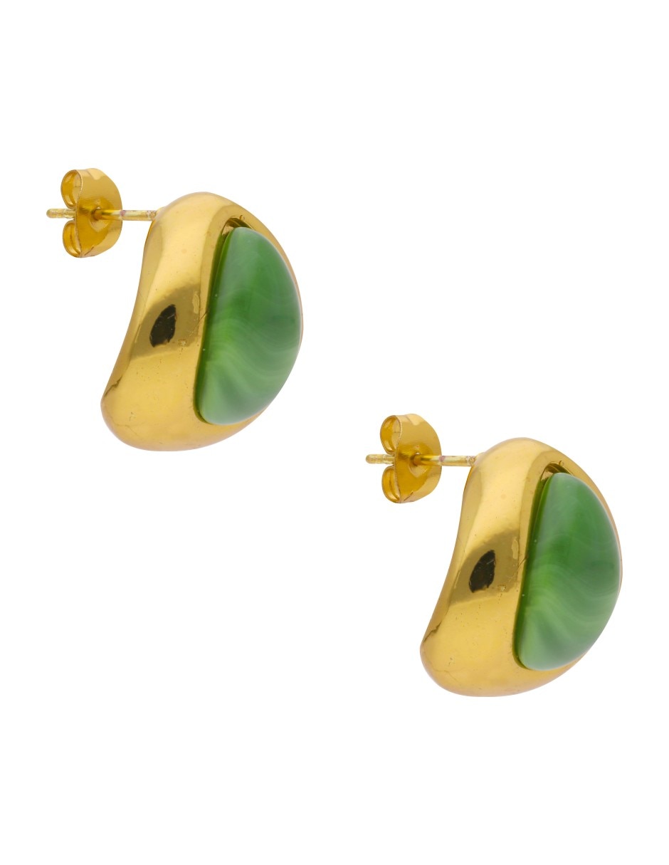 Aretes cortos de gota con acabado brillante 2